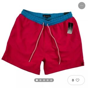 INC Mens Quick-Dry Liam Solid 5" Swim Trunks Pink M